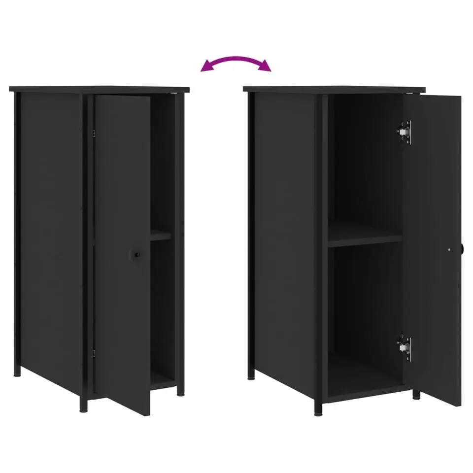 vidaXL - Nachtkastje - Zwart - Bewerkt hout - 2 stuks