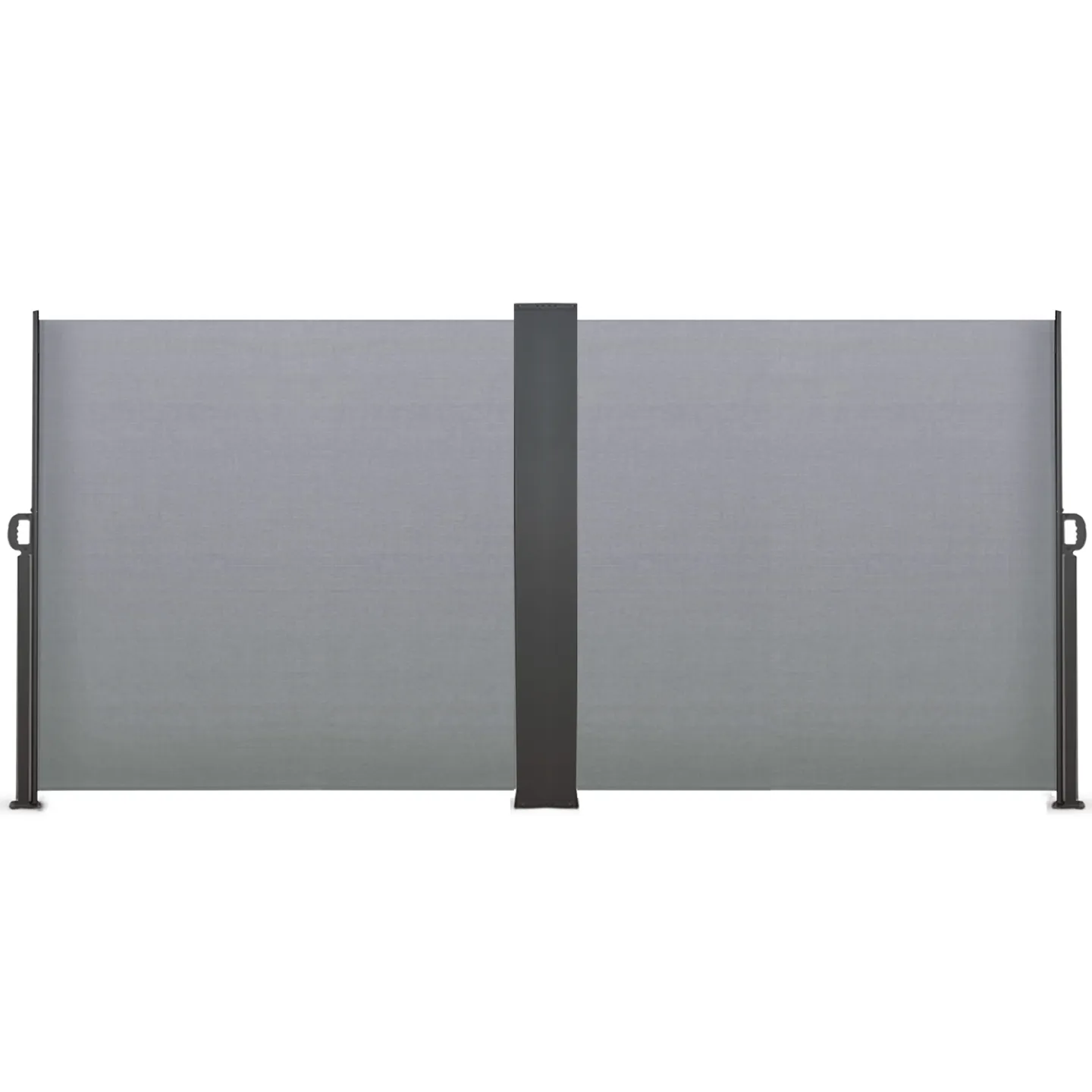 Paravent extérieur rétractable double 160 x 800 CM gris clair store latéral