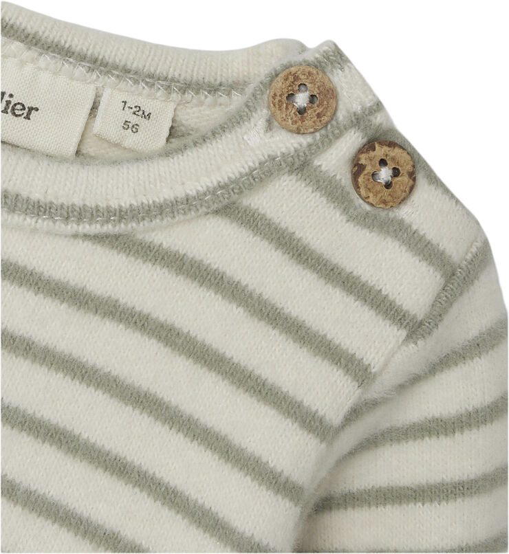 Lil' Atelier NBMTHORO LS SLIM BODY STRIPE LIL Birch/seagrass