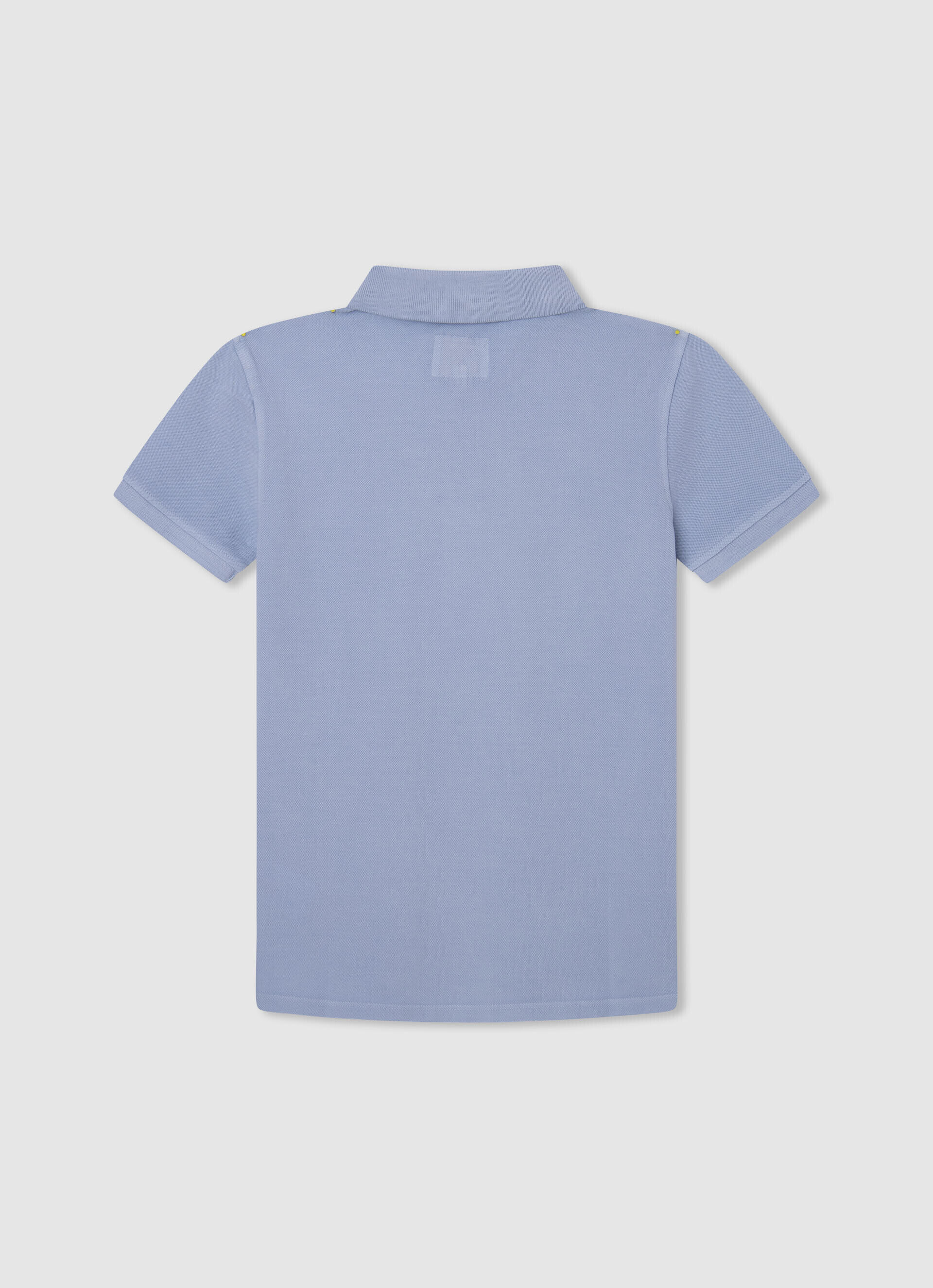 Camisa polo de algodão piqué com logotipo bordado - azul claro