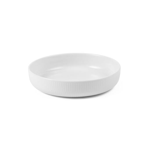 Royal Copenhagen Hvid Riflet Ovnfast Fad, Ø18,5 cm