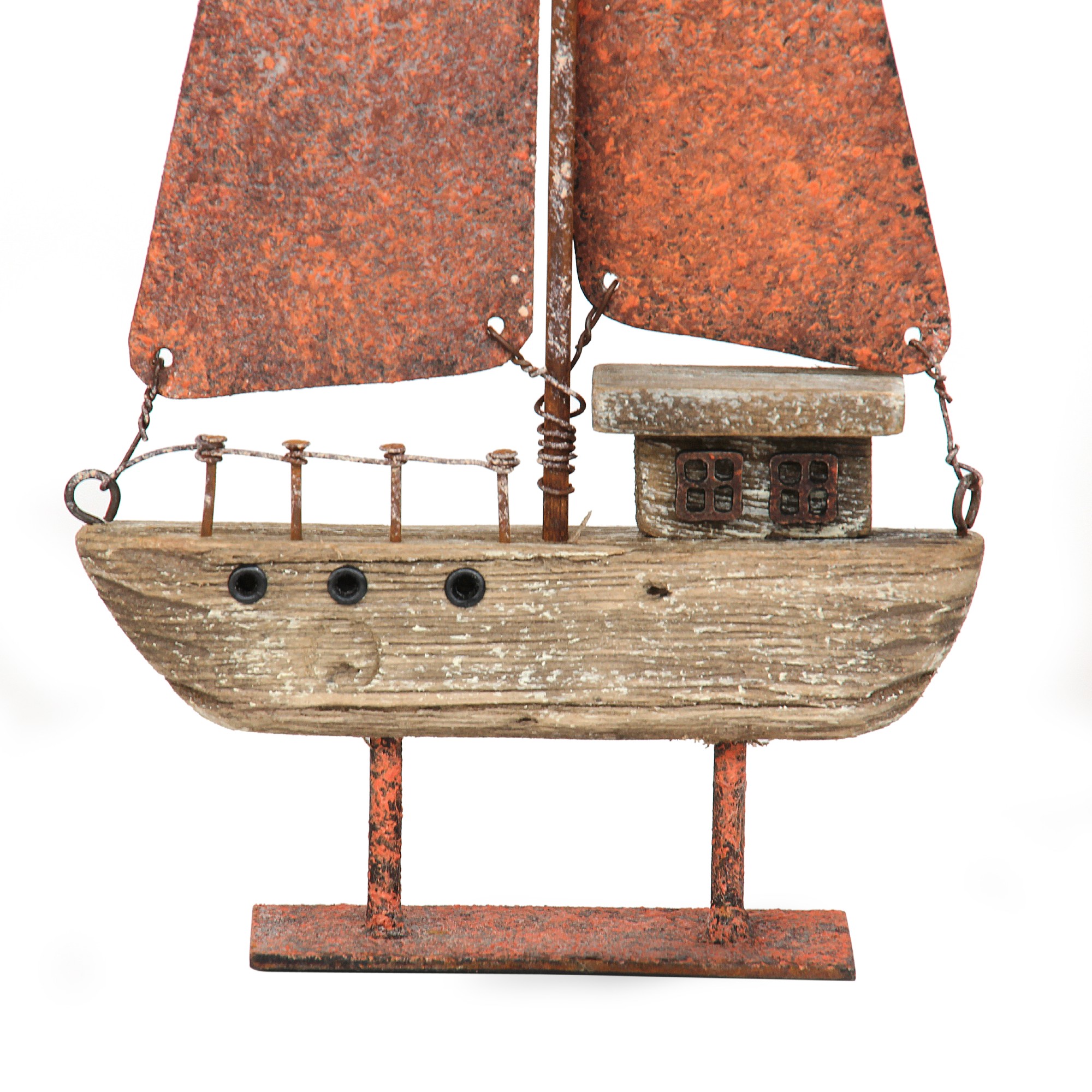 Segelboot auf Ständer, natur, H 26 cm, B 11 cm, L 3 cm von fischer's lagerhaus