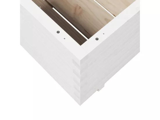 Jardinière bac lit surélevé bois blanche 70 x 70 x 49.5 cm 02_0037825