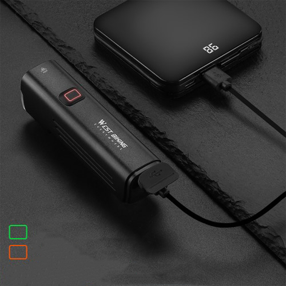 4800mAh Wiederaufladbares Aluminium USB Fahrrad Licht Velo LED Warnlicht IPX4 - Schwarz