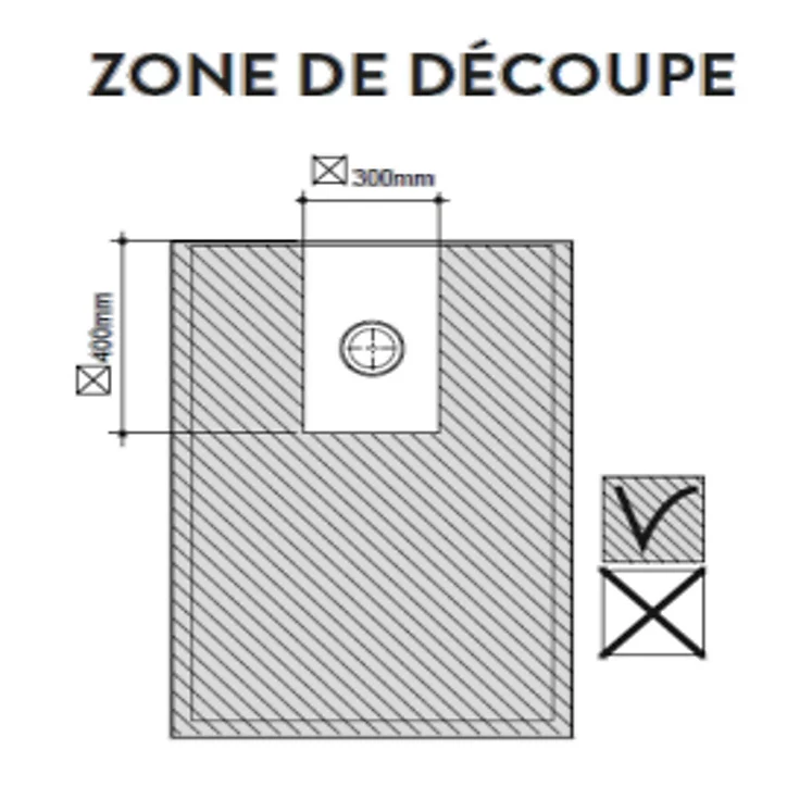 Receveur de douche 90 x 120 cm, recoupable, blanc, Allibert Karbon