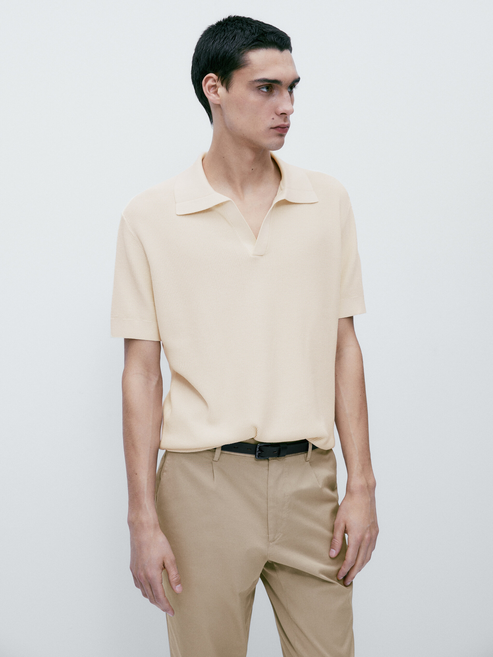 Camisa polo com gola ampla - RAW