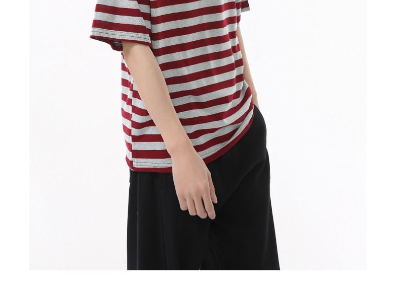 FAERIS - Gestreept T-shirt met korte mouwen en ronde hals