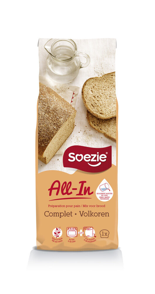 Soezie All-in-mix Volkorenbrood - Broodmeel - 0.5 Kilogram