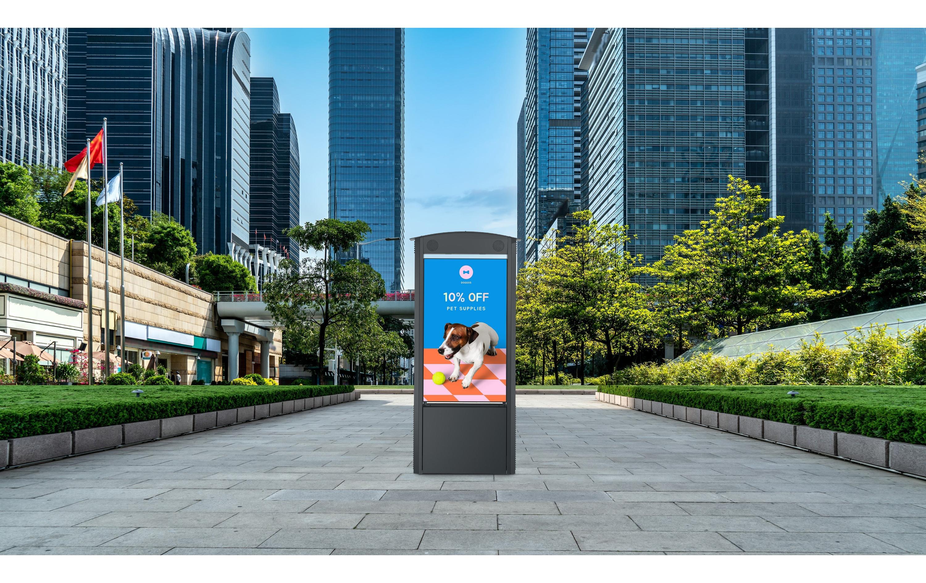 Kioskrahmen Smart City Ink. 55-Zoll Xtreme Outdoor Display<br>Peerless Smart City Kiosk-Design 139.7 cm (55