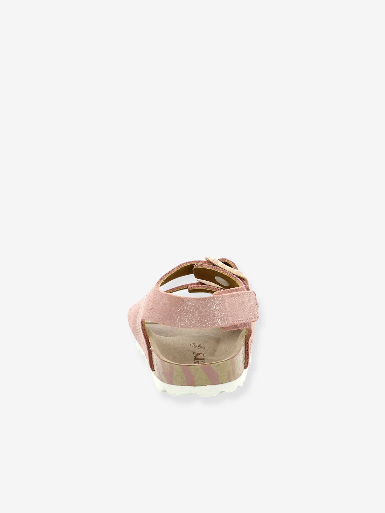 Sandálias infantis KICKERS® Sunyva em couro, cor cobre iridescente
