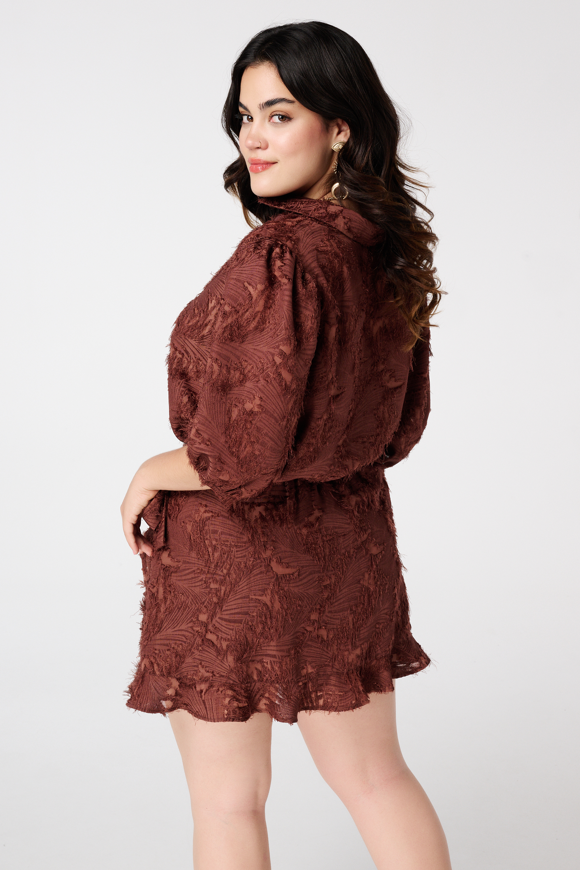 Skort met overslaglook Midden bruin