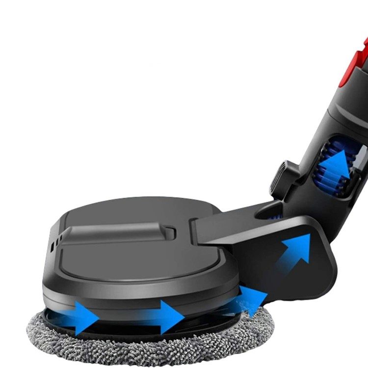 Elektrischer Wischkopf Bodenmopp Aufsatz inkl. 6 Stoff Pads für Dyson Staubsauger V7 / V8 / V10 / V11 - Grau