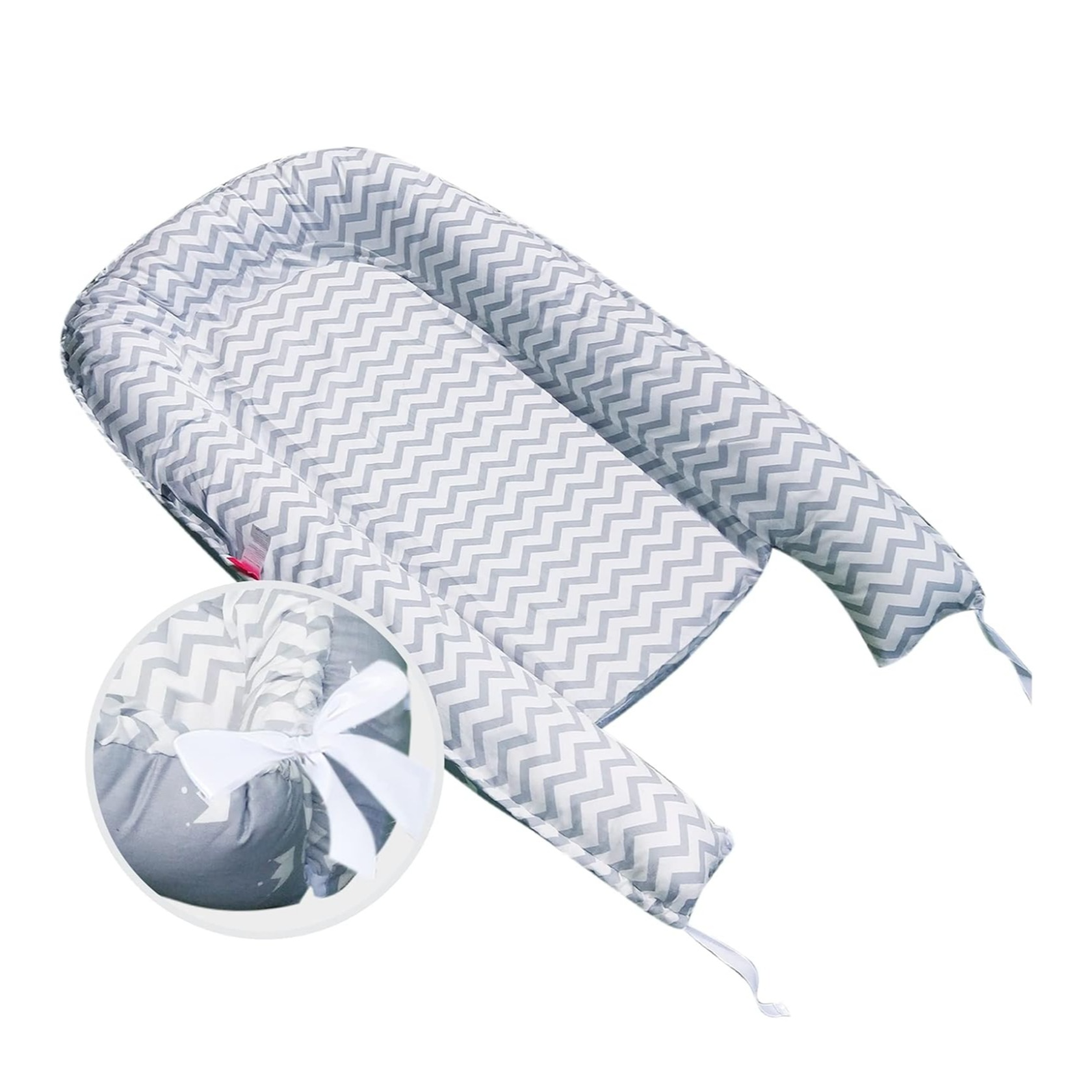 (90x50cm) Baby Nestchen Reise Bett Kuschel Kokon mit Tragetasche - Kronen