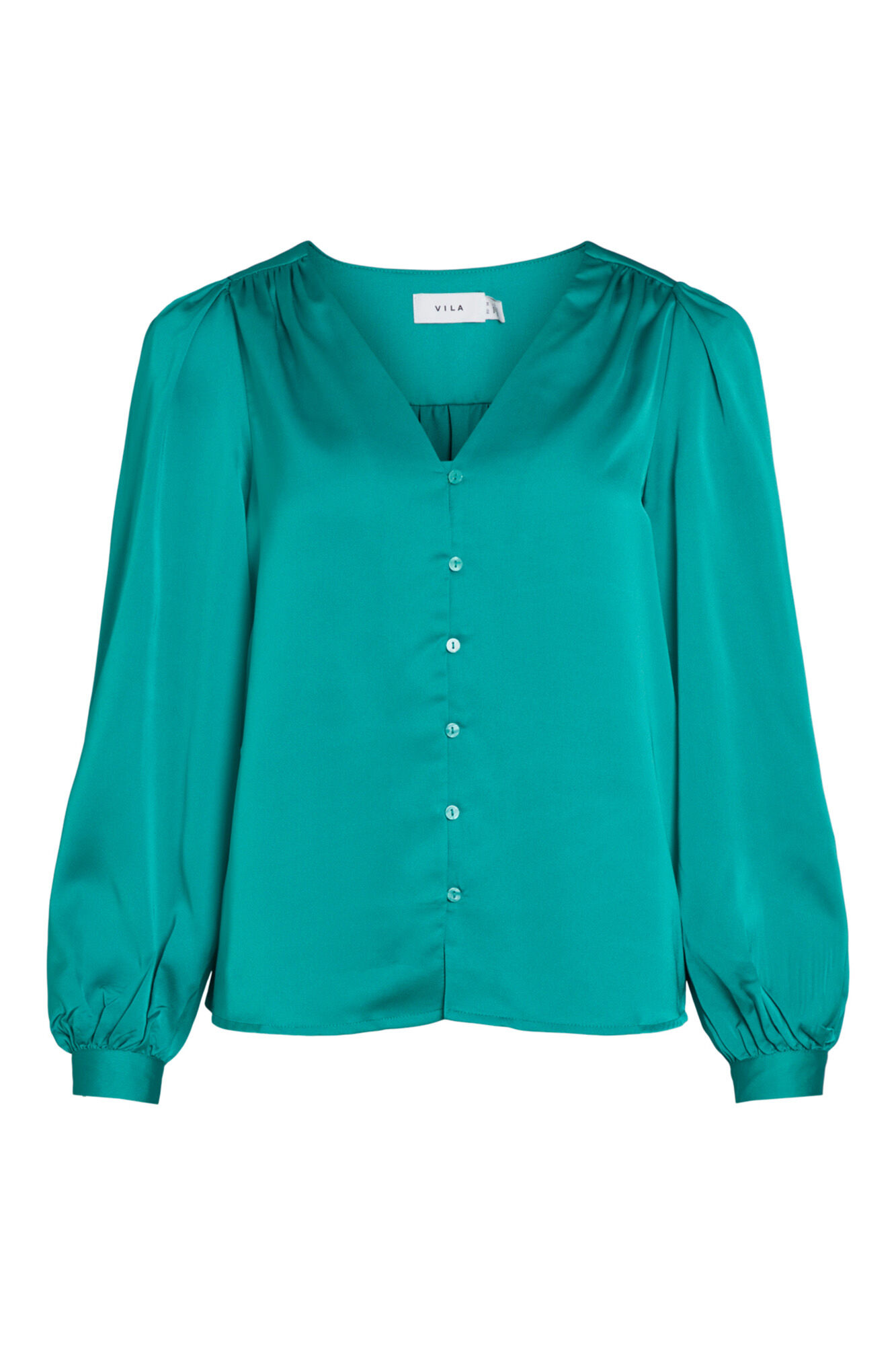 Blusa fluida com mangas bufantes - Verde