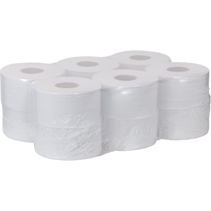 Papier toilette Mini Jumbo double épaisseur Bruneau - 12 rouleaux de 175 m