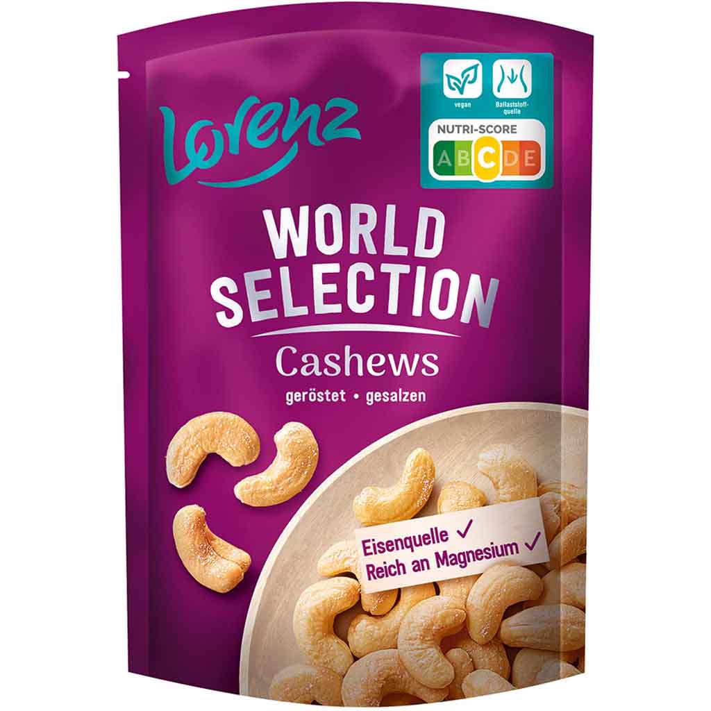 Lorenz World Selection Cashews geröstet & gesalzen 100g MHD:12.5.25