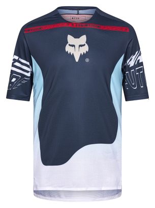 Maillot Manches Courtes Fox Flexair Elevated Bleu/Rouge