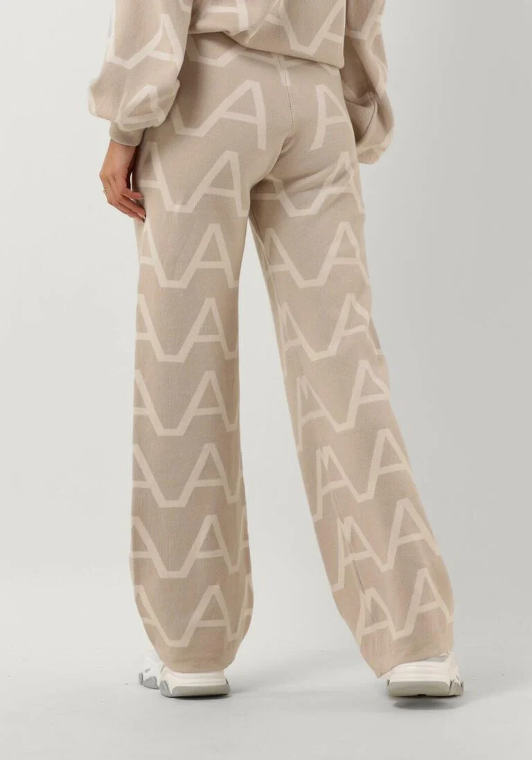 ALIX THE LABEL zand alix the label wijde broek ladies knitted a jacquard pants