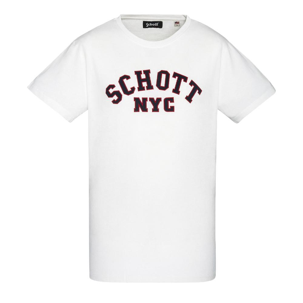 Schott T-shirt Blanc Homme Schott Crew