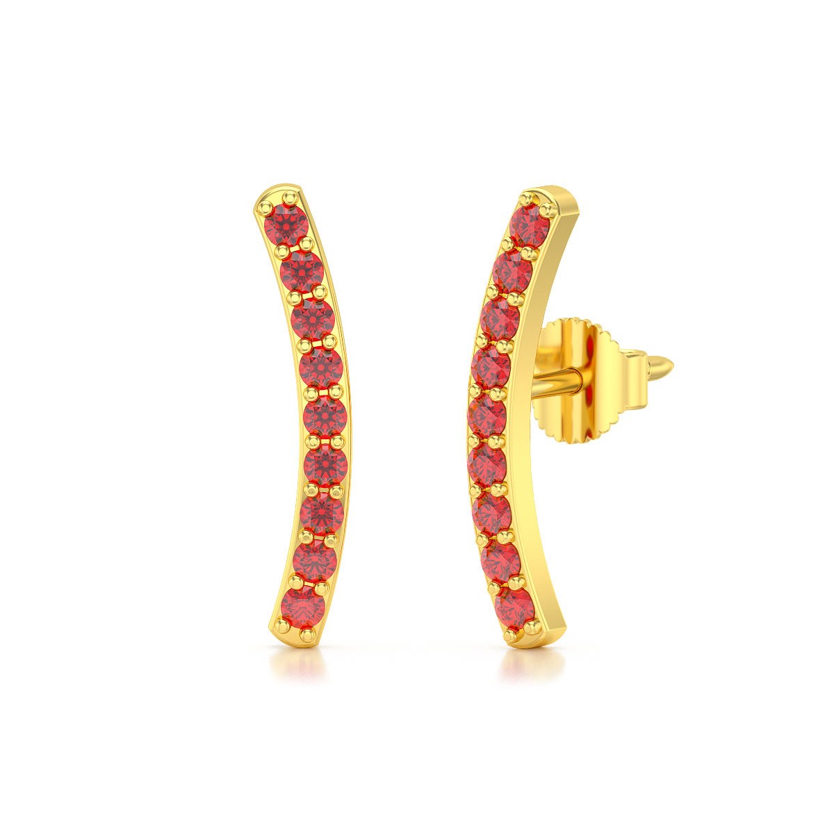 Boucles d'oreilles ADEN Or 585 Jaune et Rubis 1.292grs