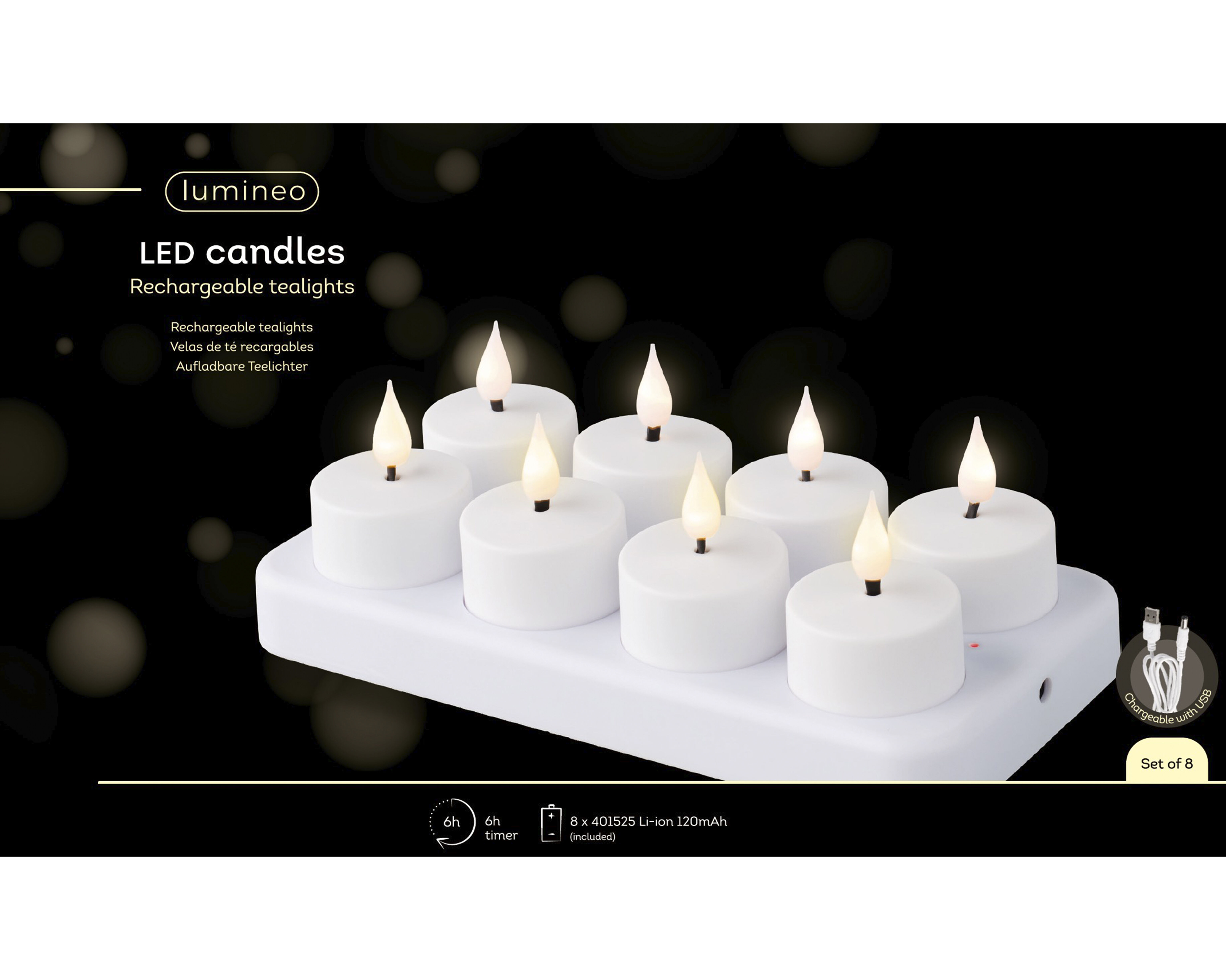Lumineo - Waxinelichtjes - 10.5 cm - Wit