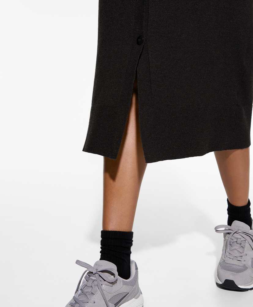 Vestido longo com botões