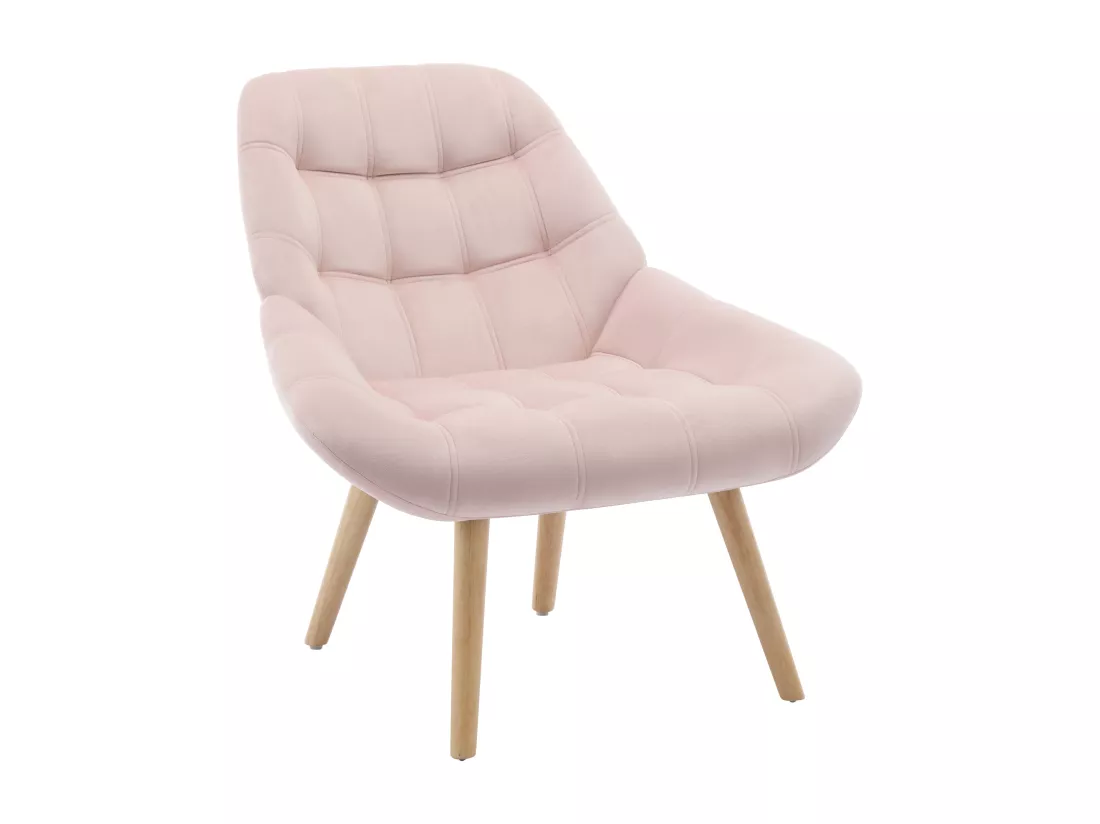 Fauteuil en velours rose LUOSTO