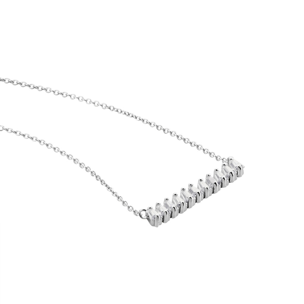 Collier Argent Blanc Joceius Oxydes De Zirconium