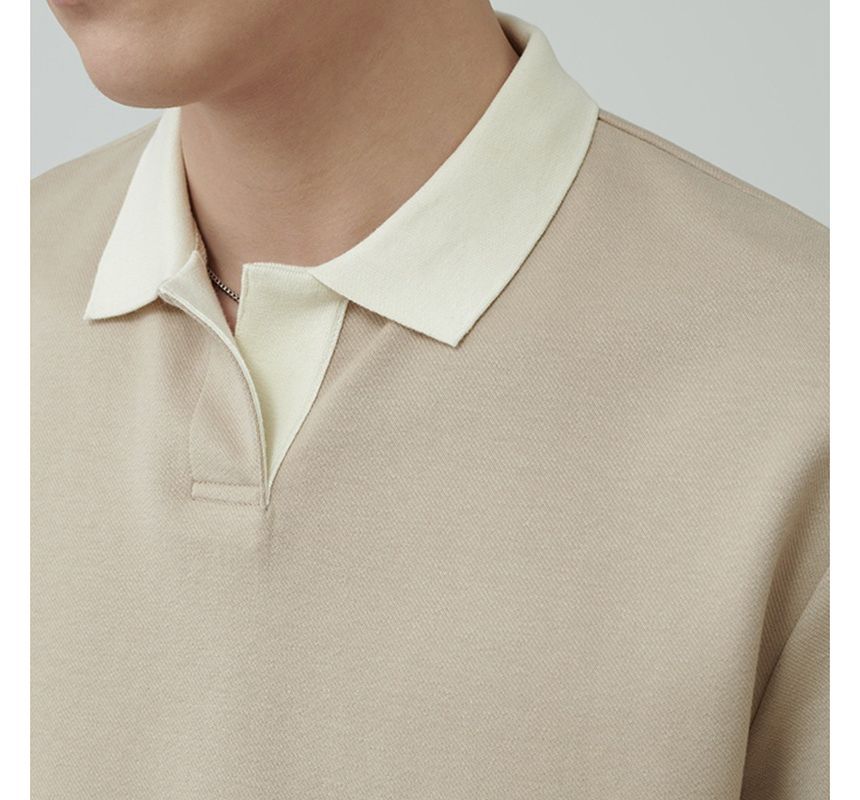 Nightbell - T-shirt met korte mouwen, kraag en contrasterende rand