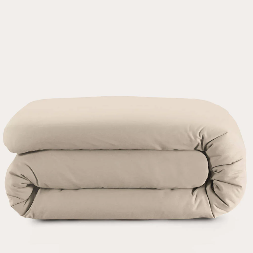 katoenen dekbedovertrek ledikant beige (100x135 cm)
