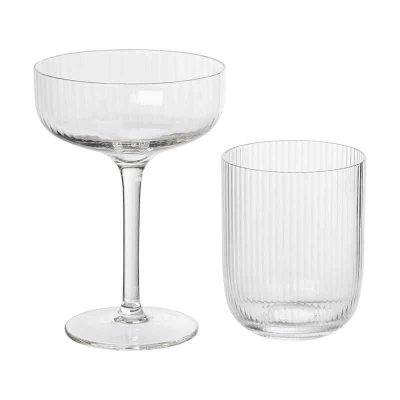 Champagnecoupe ribbel - glas - 200 ml