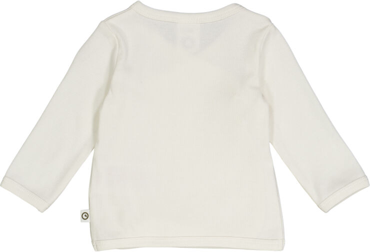 Müsli by Green Cotton Rib l/s cardigan Balsam cream