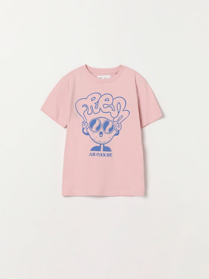 Pacote com 2 camisetas estampadas - Rosa Fluorescente