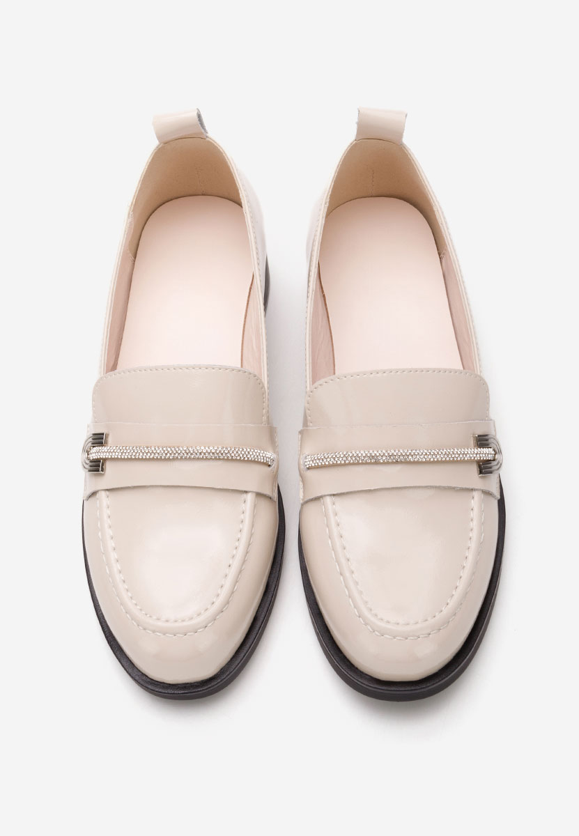 Mocassins en cuir naturel beige Vibia
