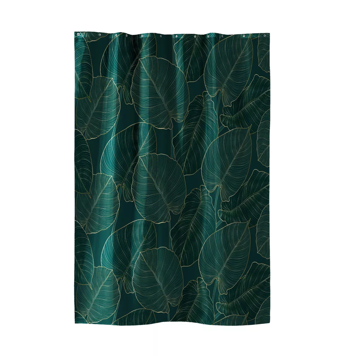 Rideau de douche à anneaux (180 x 200 cm) Jade Vert