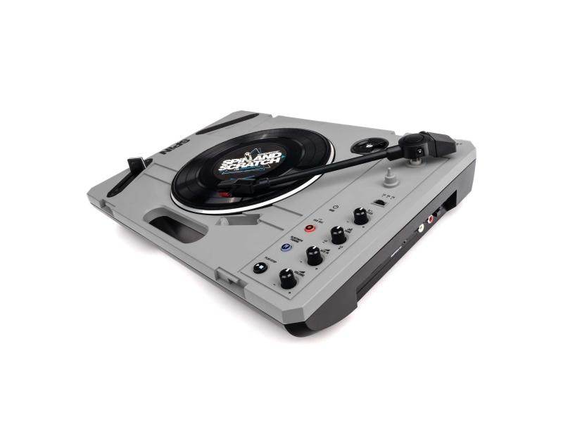 Reloop Plattenspieler Spin Grau Mobiles Schallplatten-Vergnügen an jedem Ort