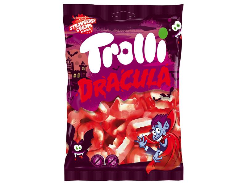 Trolli Halloween Dracula Gummibonbons 200 g Süsser Erdbeer Kaugenuss für Halloween