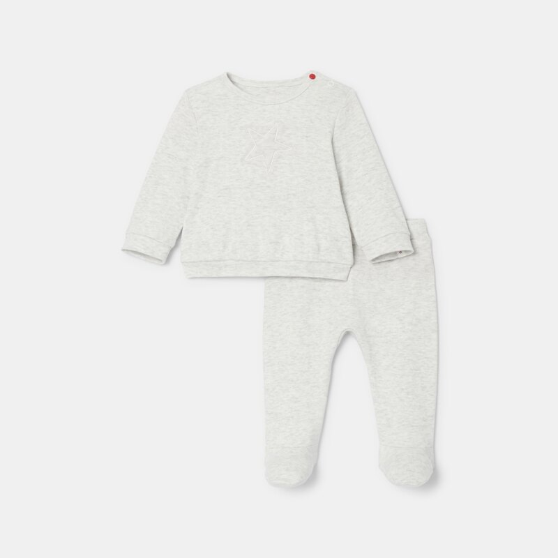 Dors-bien 2 pièces en coton bio blanc mixte Absorba Blanc