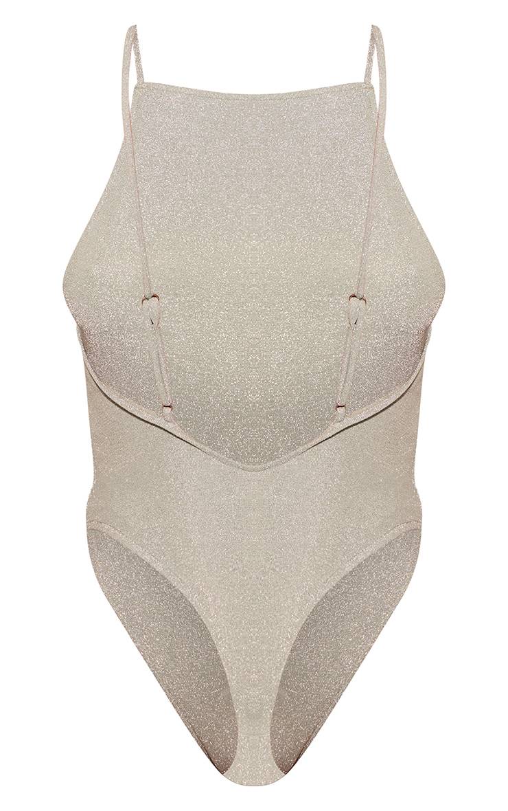 Bleu Maillot De Bain Nageur À Paillettes Pâles