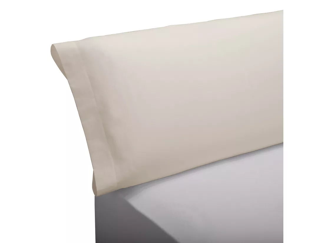 Taie d'oreiller 100 % coton 140 fils respirante Beige