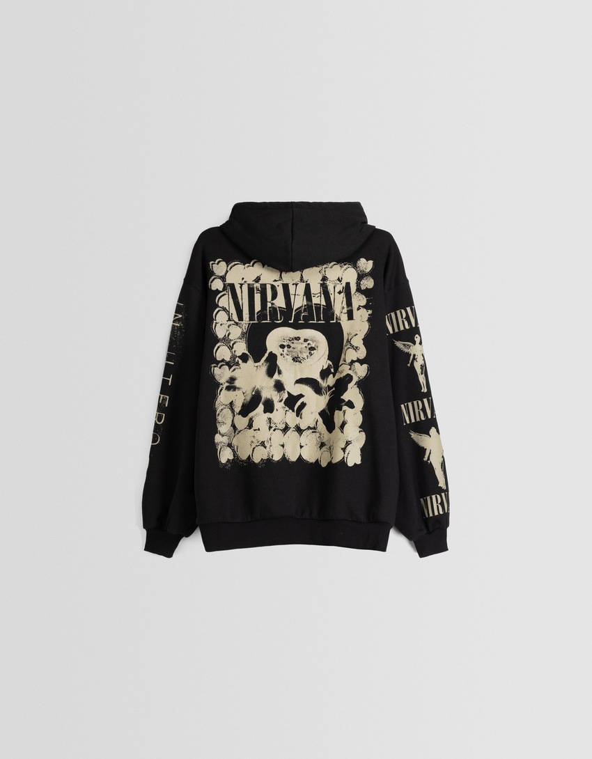 Moletom com capuz estampado do Nirvana