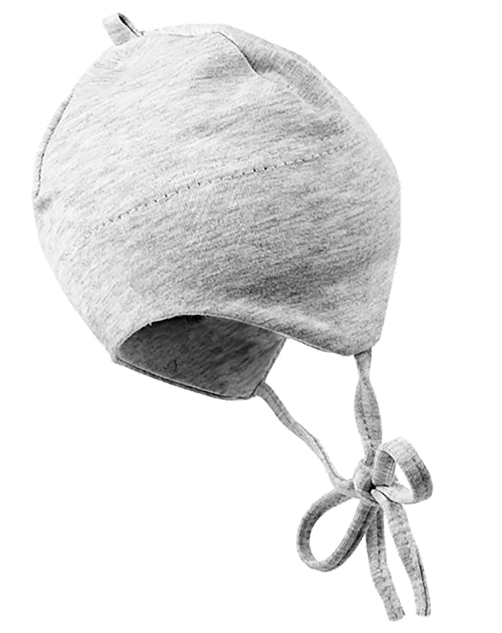 Jersey-Mütze BASIC mit Ohrenschutz in silbermeliert