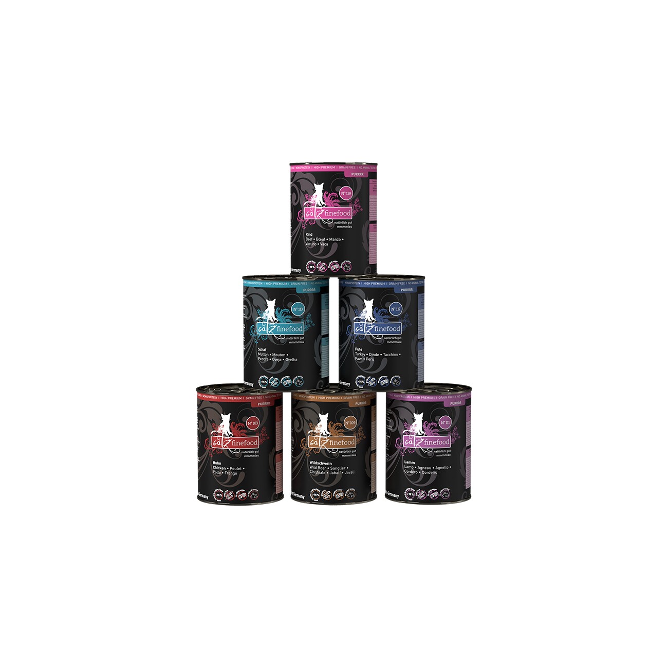 Catz finefood Nassfutter Katze Purrrr Adult Multipack 6x400 g