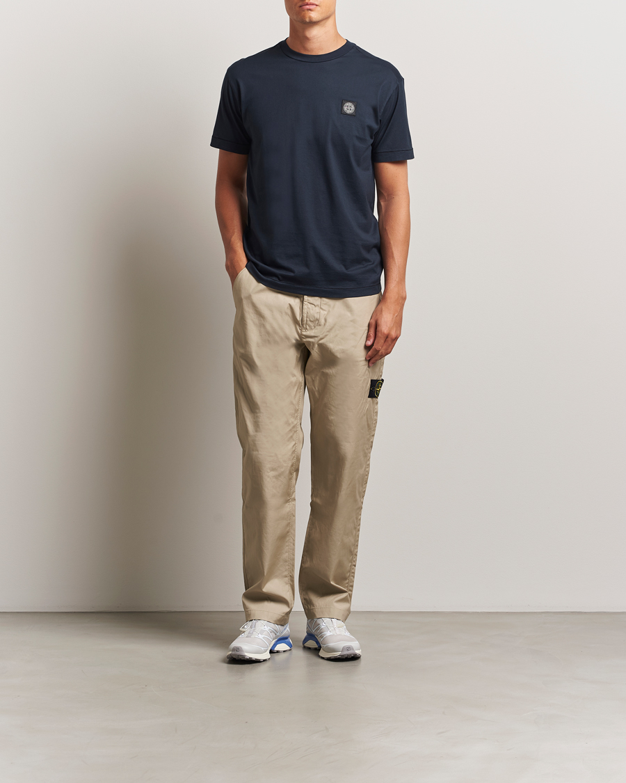 Stone Island Garment Dyed Cotton Jersey T-Shirt Navy