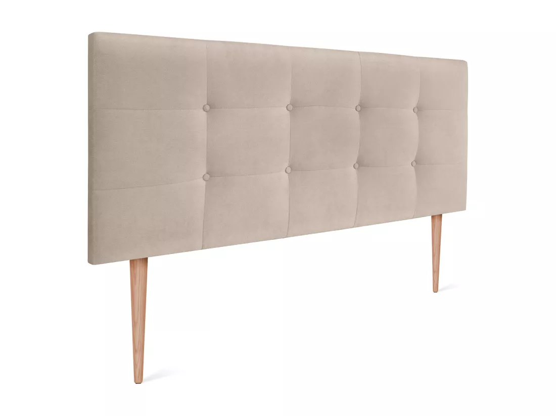 DHOME Tête de lit en tissu Aqualine Capitoné 160x115cm avec pieds Lits 150/160 - Beig