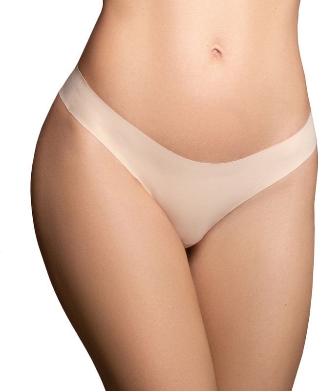 Bye Bra - Onzichtbare Bikini - Beige en Zwart - Braziliaanse Stijl - Hoge Taille - Naadloos