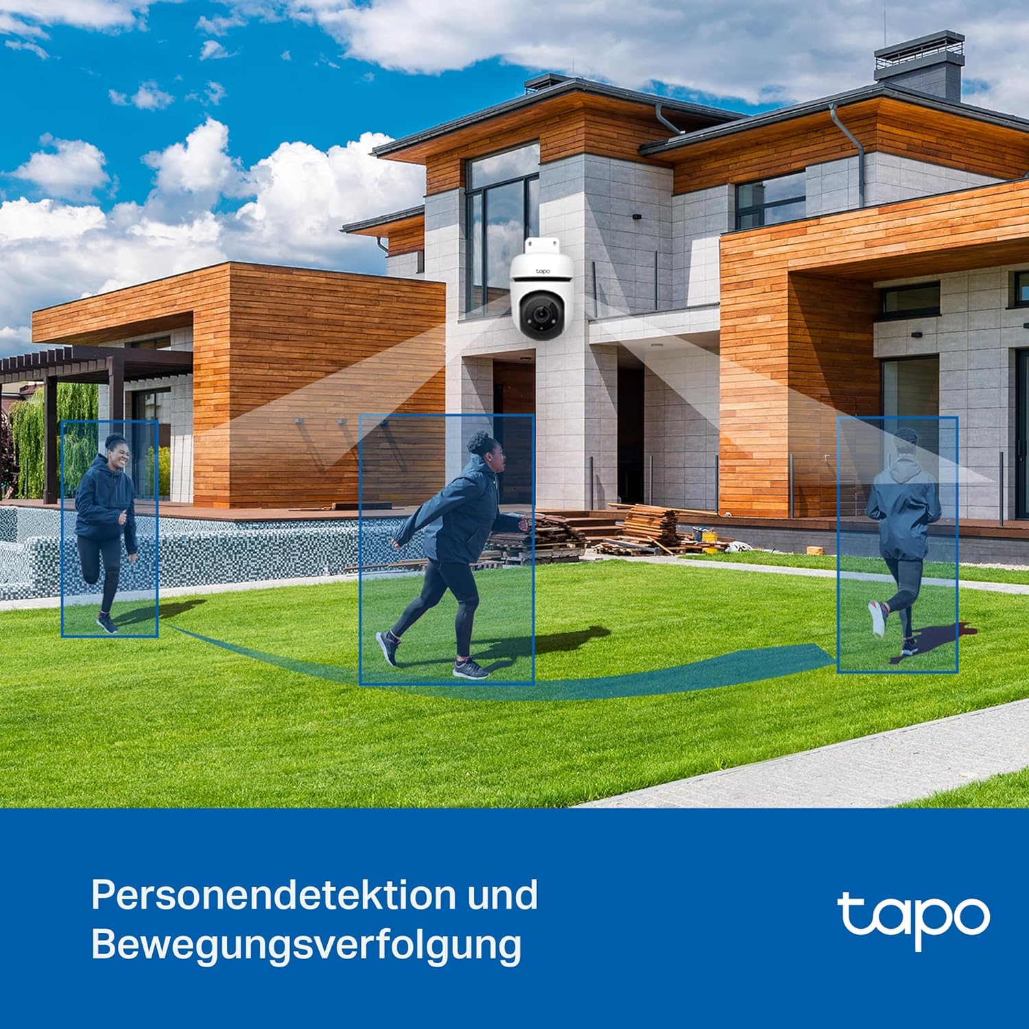 Tapo C500 Outdoor Security WiFi Kamera (1920x1080p) Nachtsichtfunktion und KI-Personenerkennung / Audio / Micro SD / (iOS/Android) - Weiss