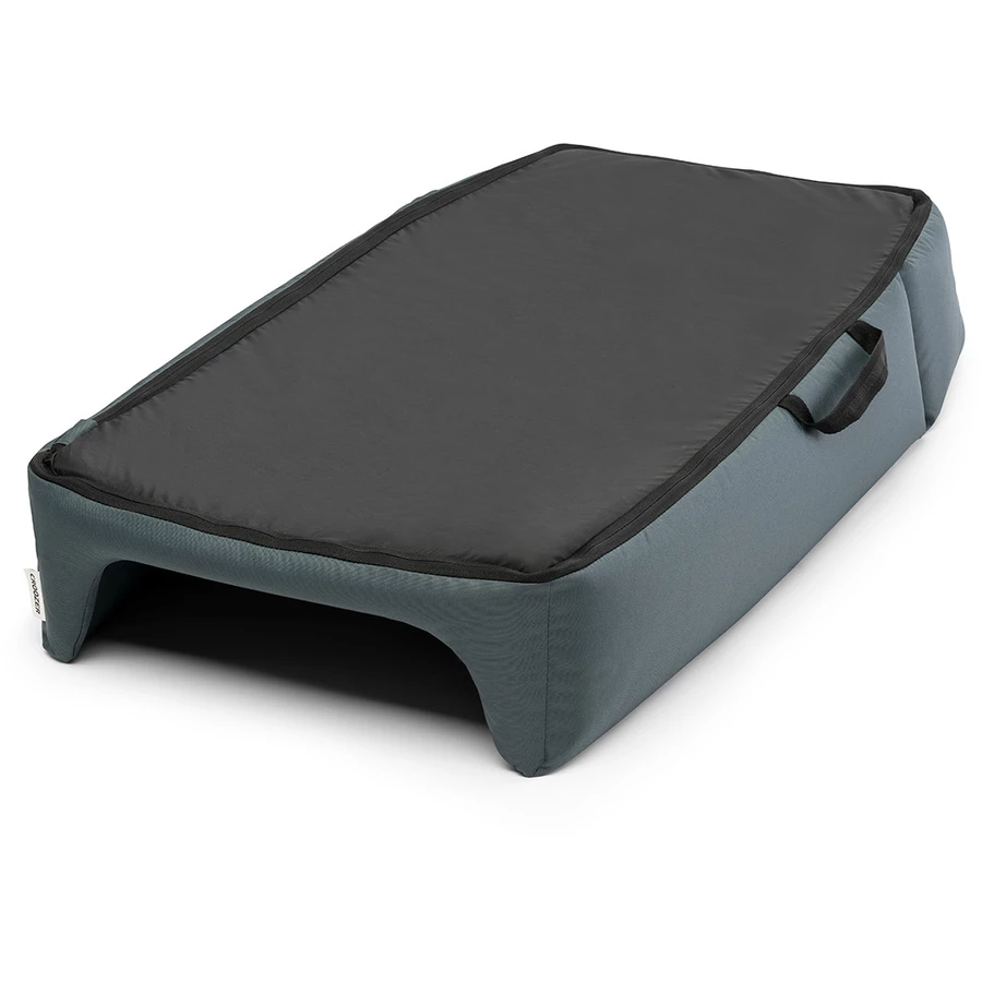 CROOZER Hundefahrradanhänger Dog Tammo Sundown yellow inklusive Hundebett Asphalt grey