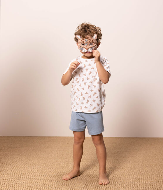 Pyjama motif animal avec masque en coton enfant