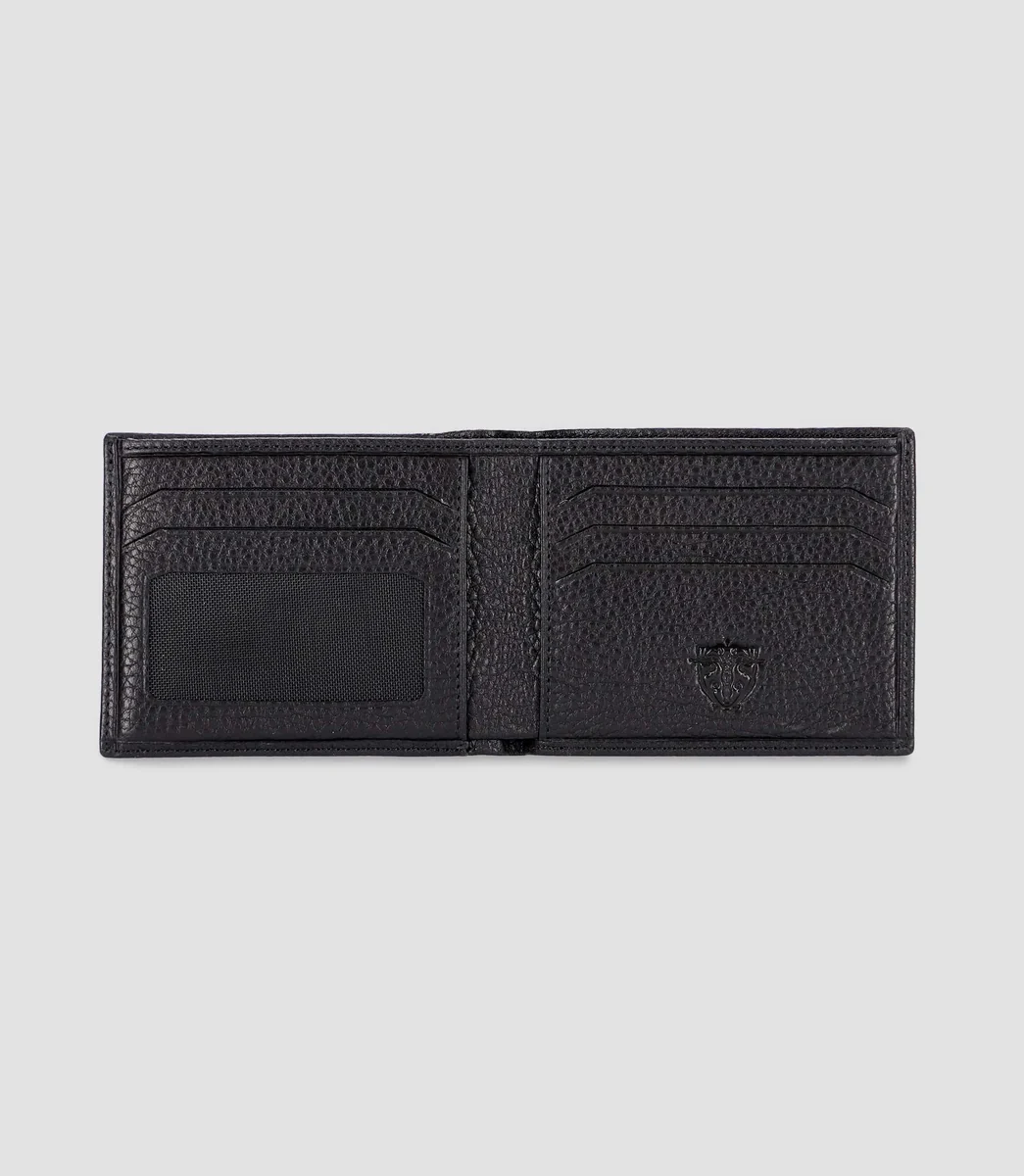 Portefeuille avec porte cartes en cuir noir WATT